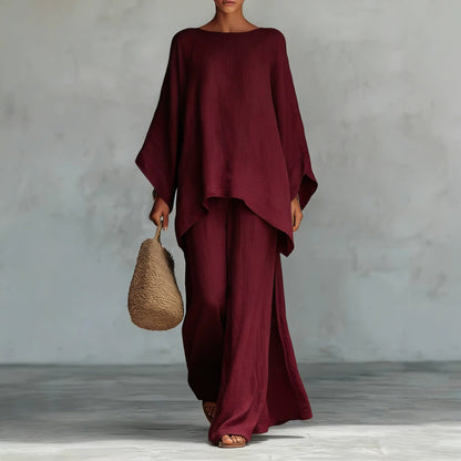 Ivory Draped Two-Piece Set