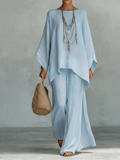 Ivory Draped Two-Piece Set